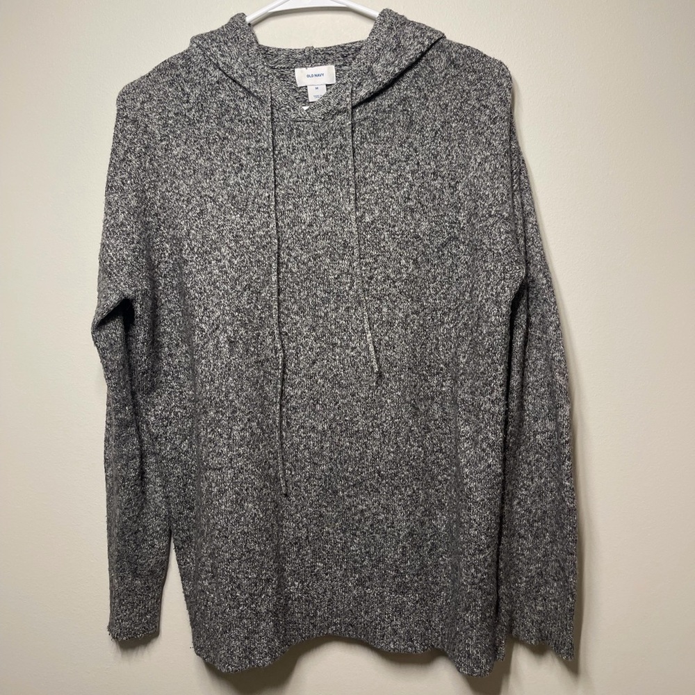 Old Navy Charcoal Knit Hoodie - Medium
